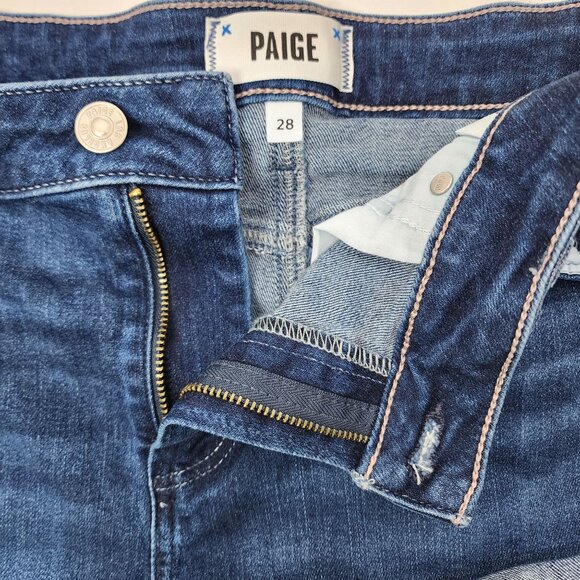 Paige Jimmy Jimmy Short Womens Denim Shorts Size 28 With Zipper & Button Closure - Picture 5 of 9